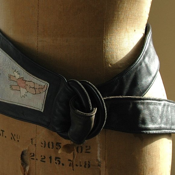 Vintage Hand Painted Leather Belt main image 4